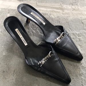 Manolo Blahnik Shoes Leather Kitten Heels